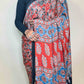 Rust Red Ajrakh Modal Handblock Printed Saree