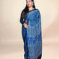 Blue Handblock Printed Ajrakh Modal Saree