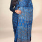 Blue Handblock Printed Ajrakh Modal Saree