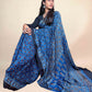 Blue Handblock Printed Ajrakh Modal Saree