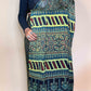 Teal Green Ajrakh Modal Handblock Printed Saree