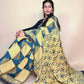 Mustard Ajrakh Modal Handblock Printed Saree