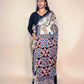 Ivory Ajrakh Modal Handblock Printed Saree