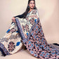 Ivory Ajrakh Modal Handblock Printed Saree