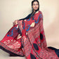 Crimson Ajrakh Modal Handblock Printed Saree