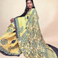 Butter Yellow Ajrakh Modal Handblock Printed Saree