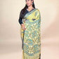 Butter Yellow Ajrakh Modal Handblock Printed Saree