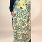 Butter Yellow Ajrakh Modal Handblock Printed Saree