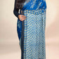 Royal Blue Ajrakh Modal Handblock Printed Saree