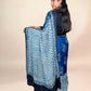 Royal Blue Ajrakh Modal Handblock Printed Saree