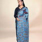 Sky Blue Ajrakh Modal Handblock Printed Saree