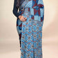 Sky Blue Ajrakh Modal Handblock Printed Saree