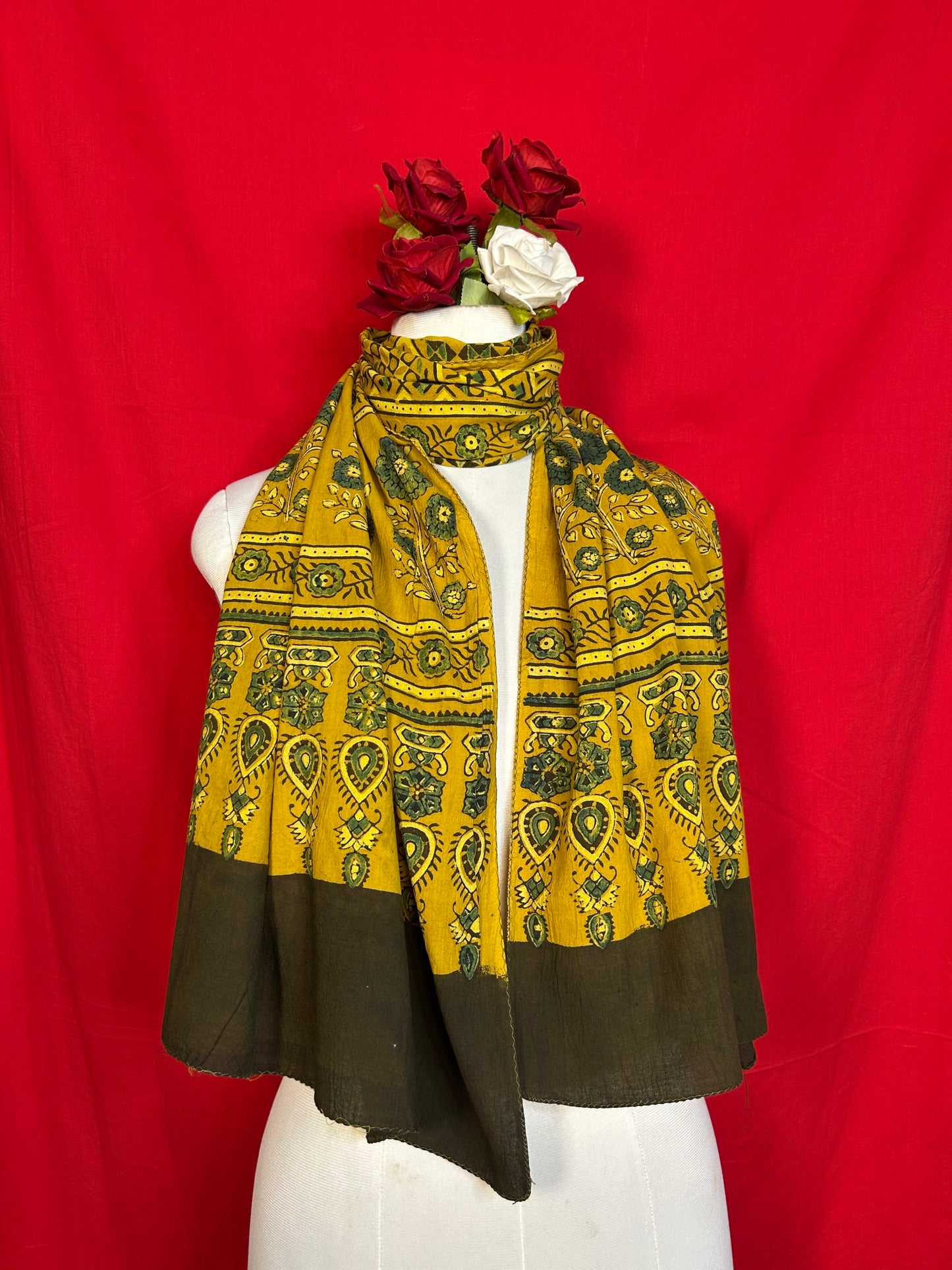 Ajrakh Handblock Printed Cotton Stoles