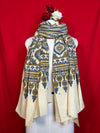 Cream Ajrakh Cotton Handblock Printed Dupatta for Women