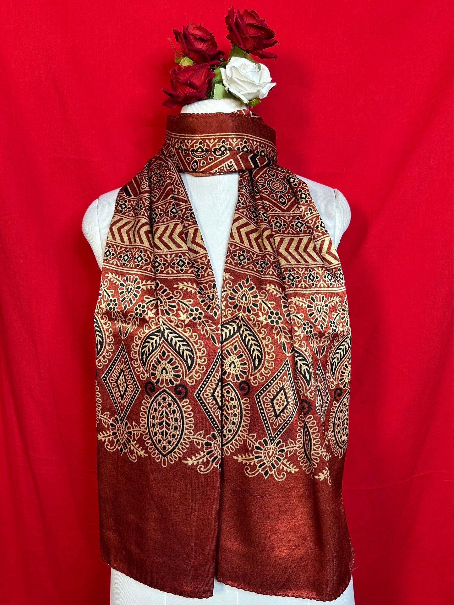 Ajrakh Handblock Printed Gaji Stoles