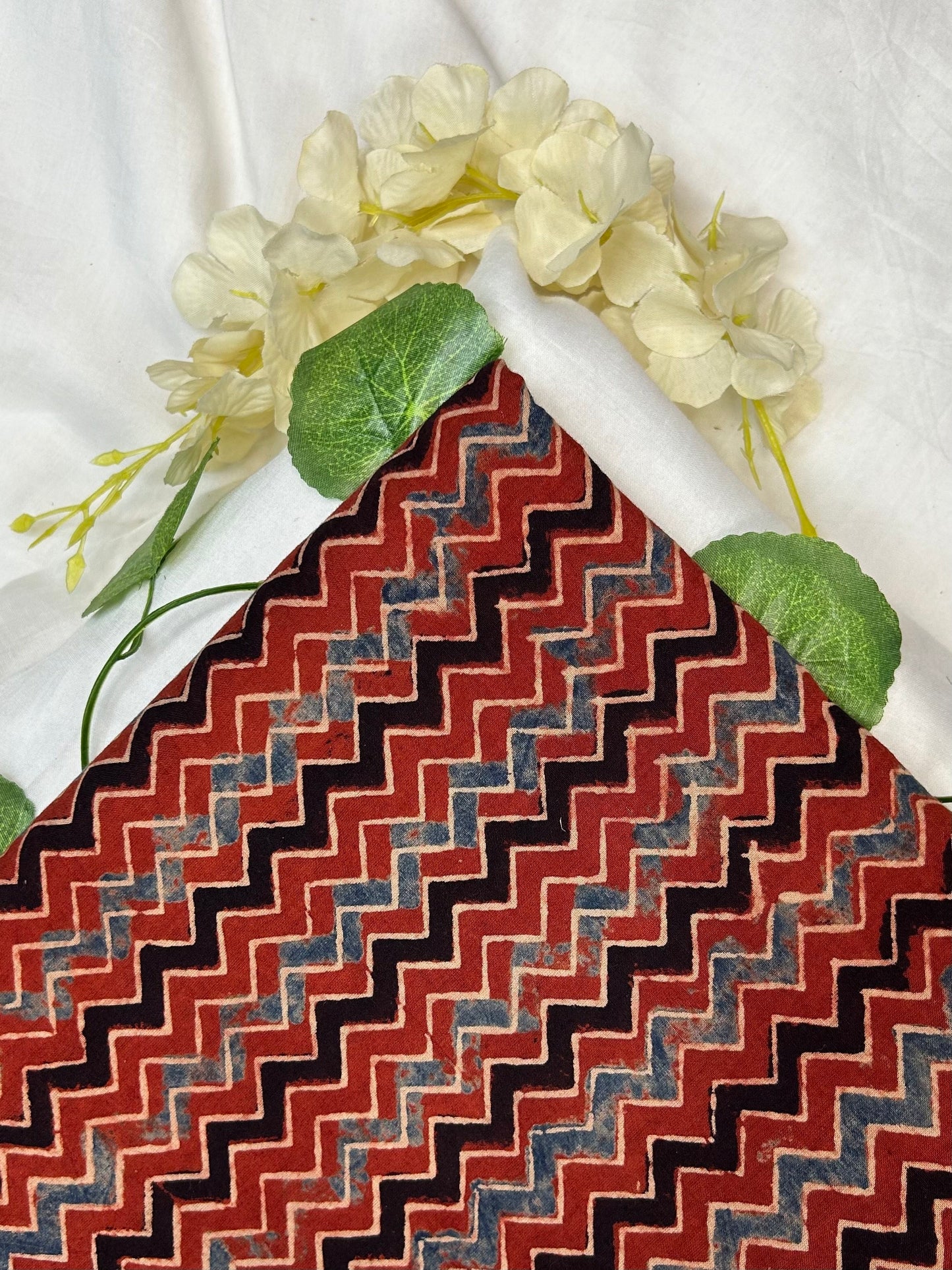 Ajrakh Handblock Printed Cotton Fabric