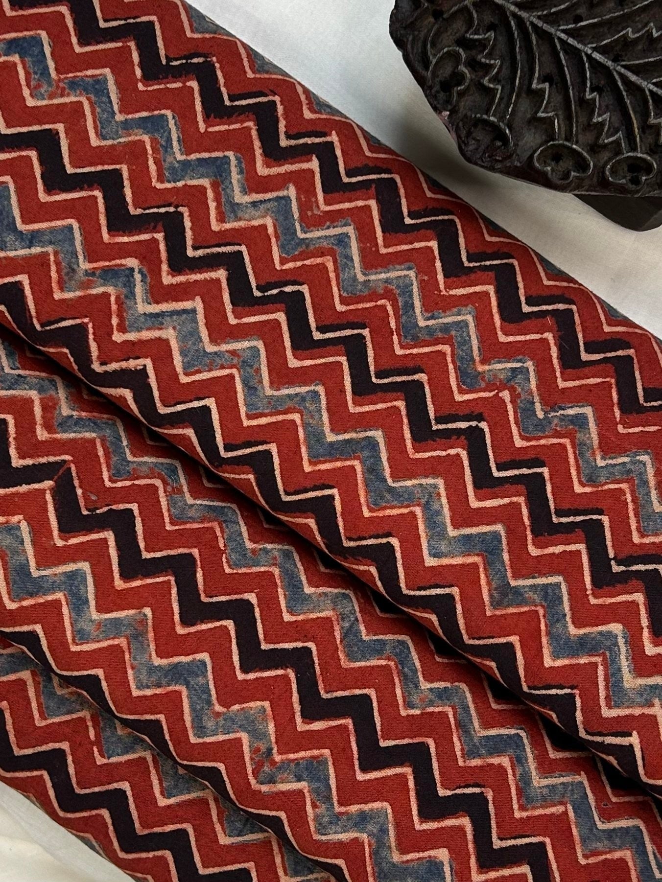 Ajrakh Handblock Printed Cotton Fabric