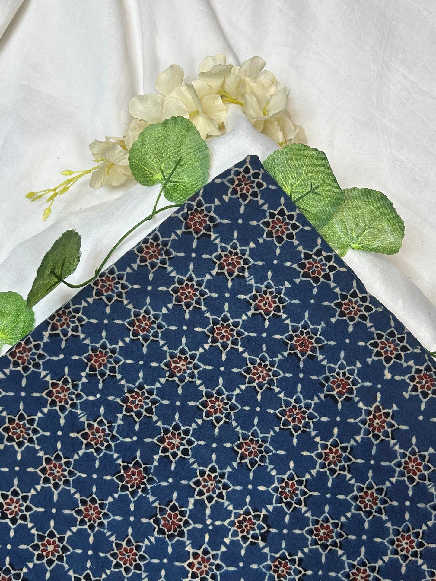 Ajrakh Handblock Printed Cotton Fabric