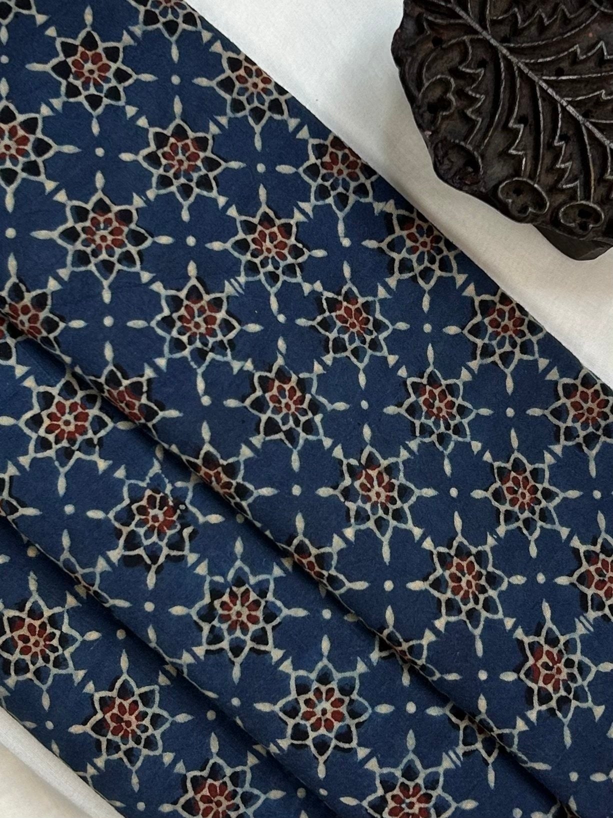 Ajrakh Handblock Printed Cotton Fabric