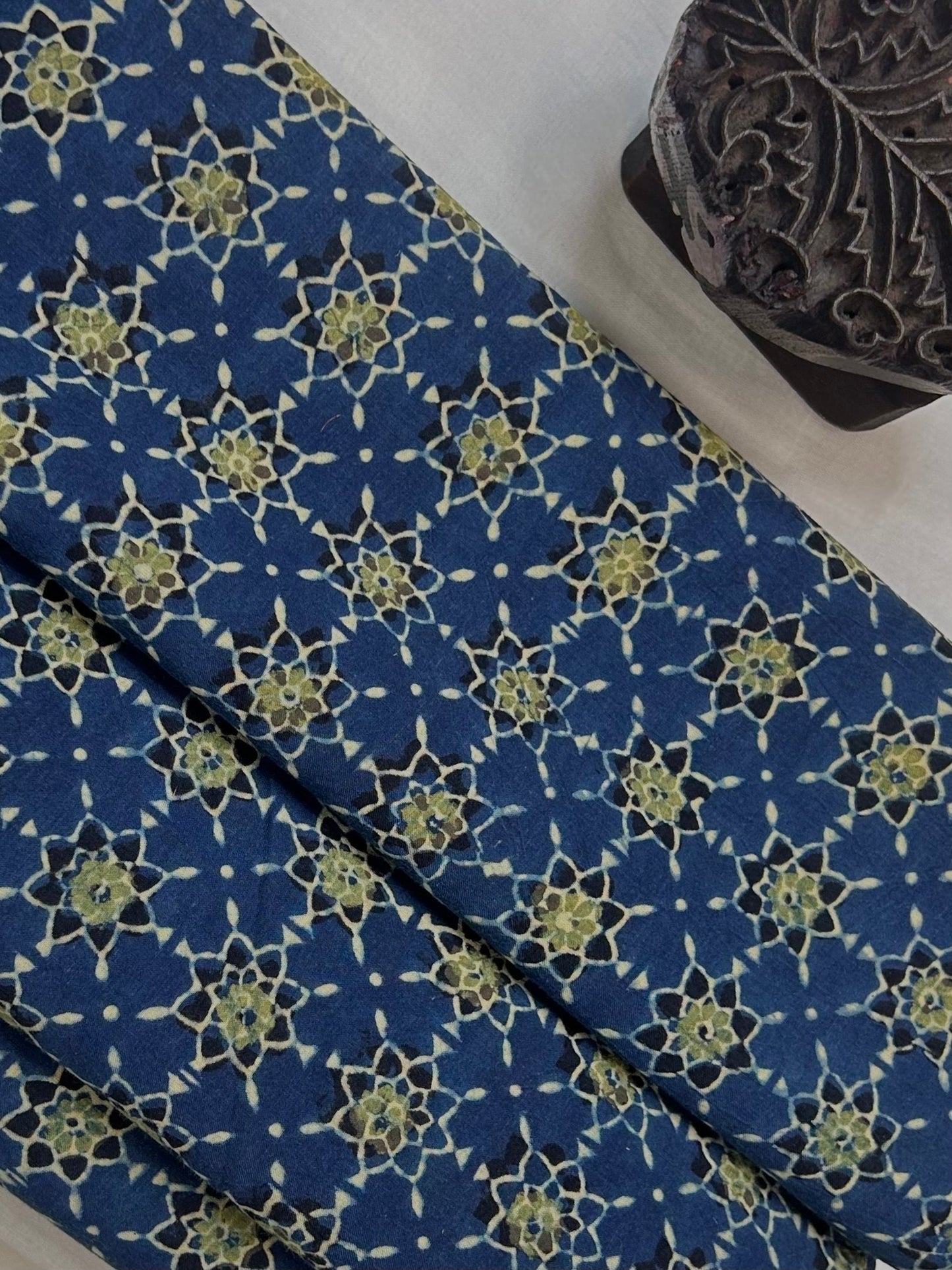 Ajrakh Handblock Printed Cotton Fabric