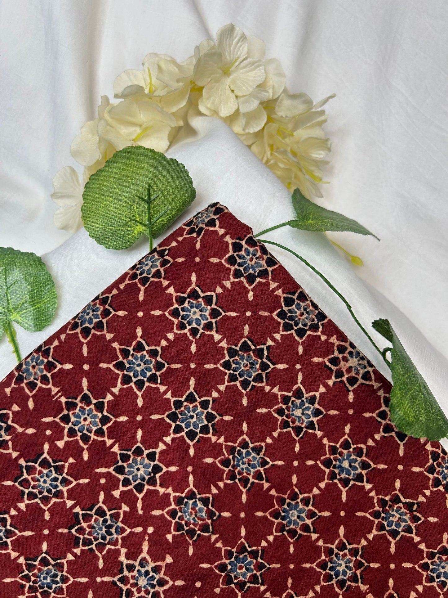 Ajrakh Handblock Printed Cotton Fabric