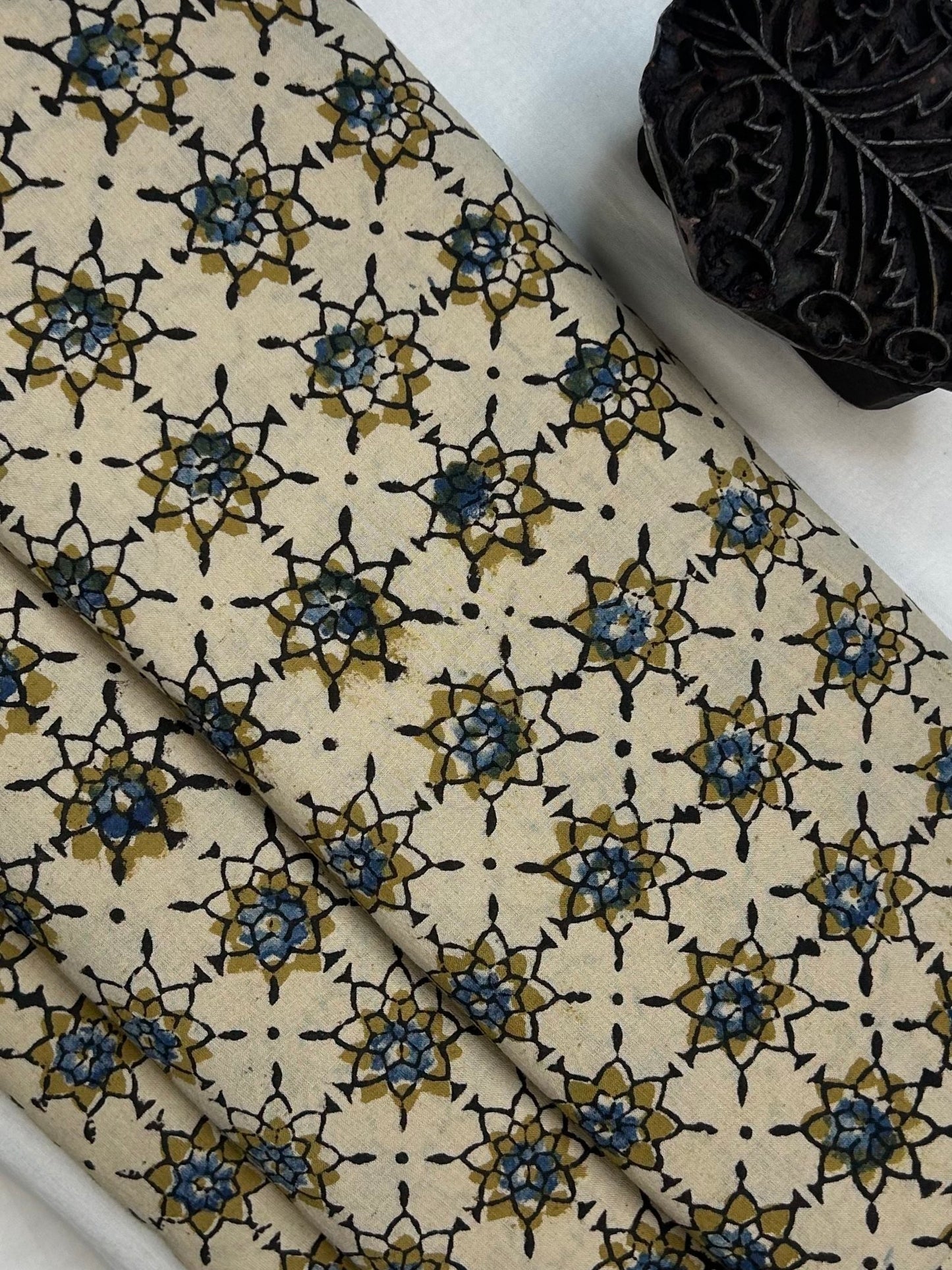 Ajrakh Handblock Printed Cotton Fabric