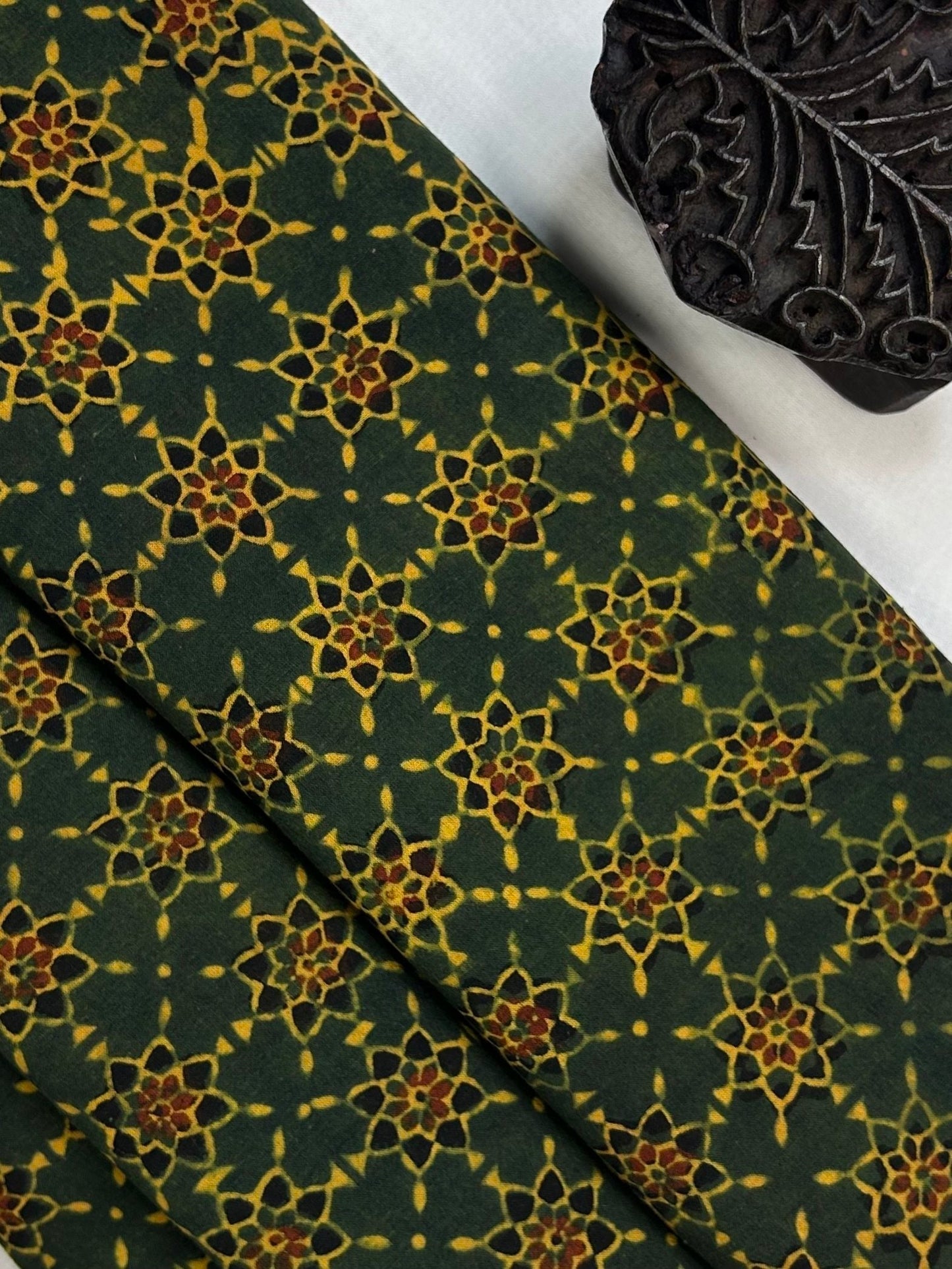 Ajrakh Handblock Printed Cotton Fabric