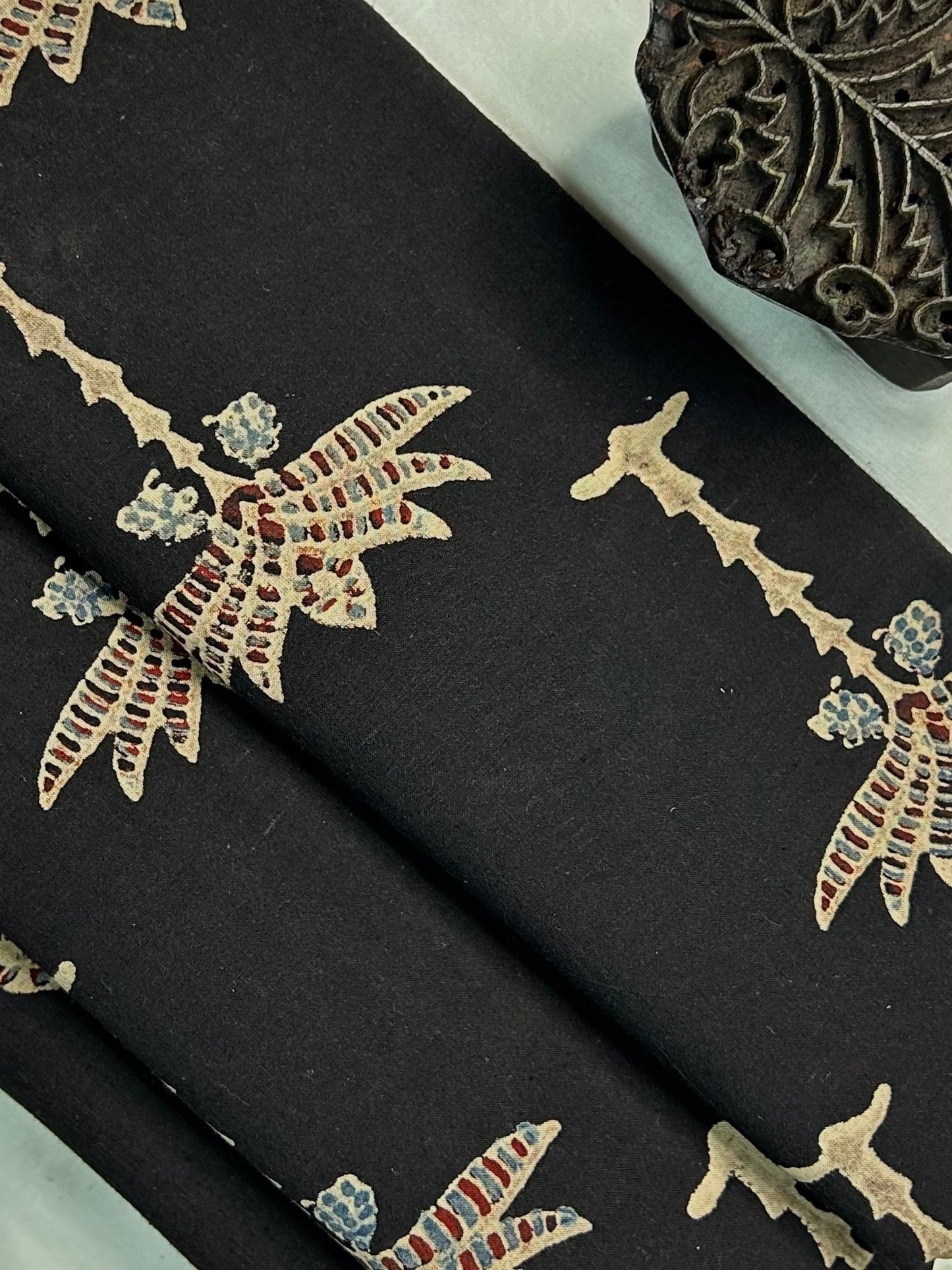 Ajrakh Handblock Printed Cotton Fabric