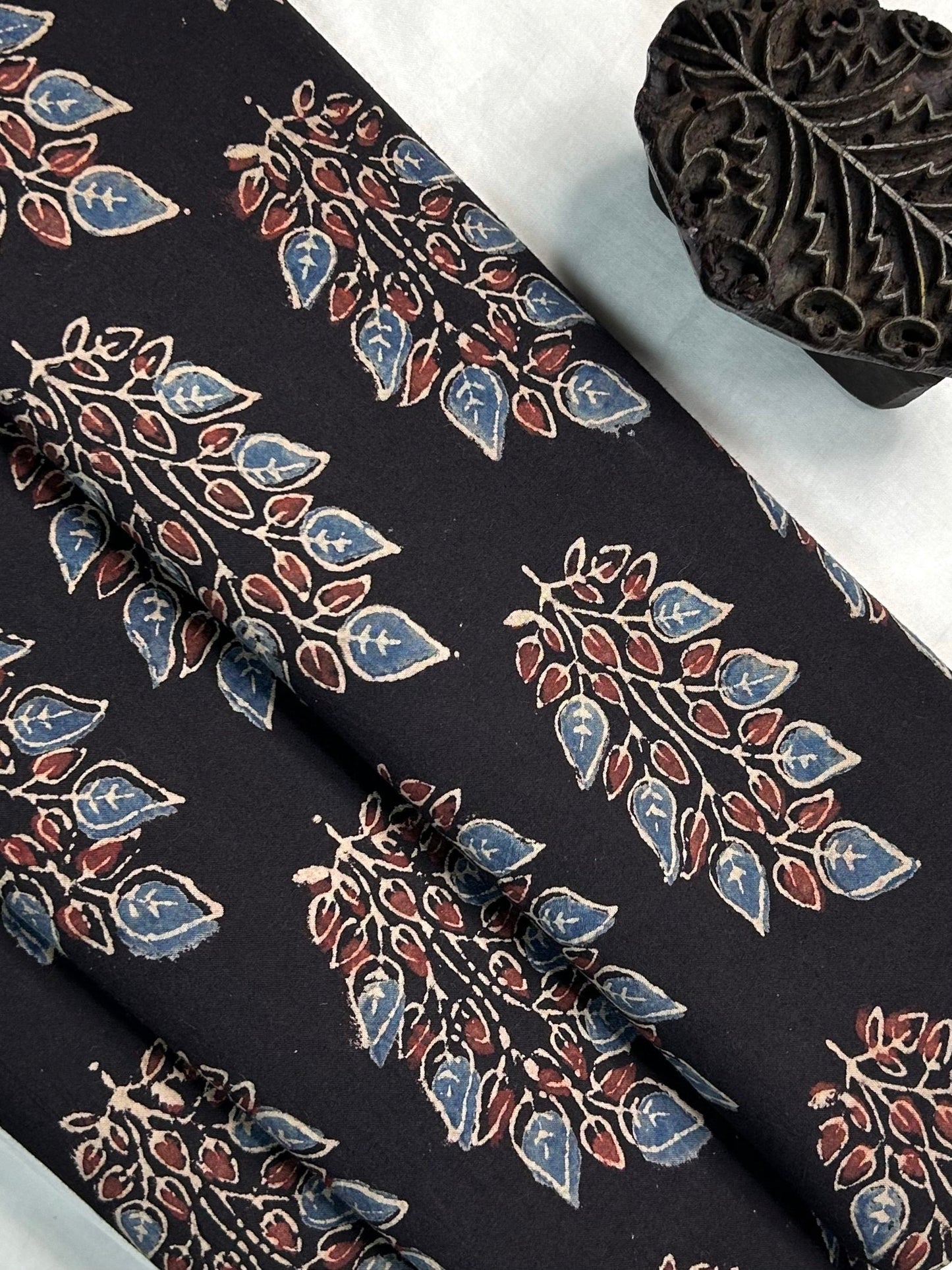 Ajrakh Handblock Printed Cotton Fabric