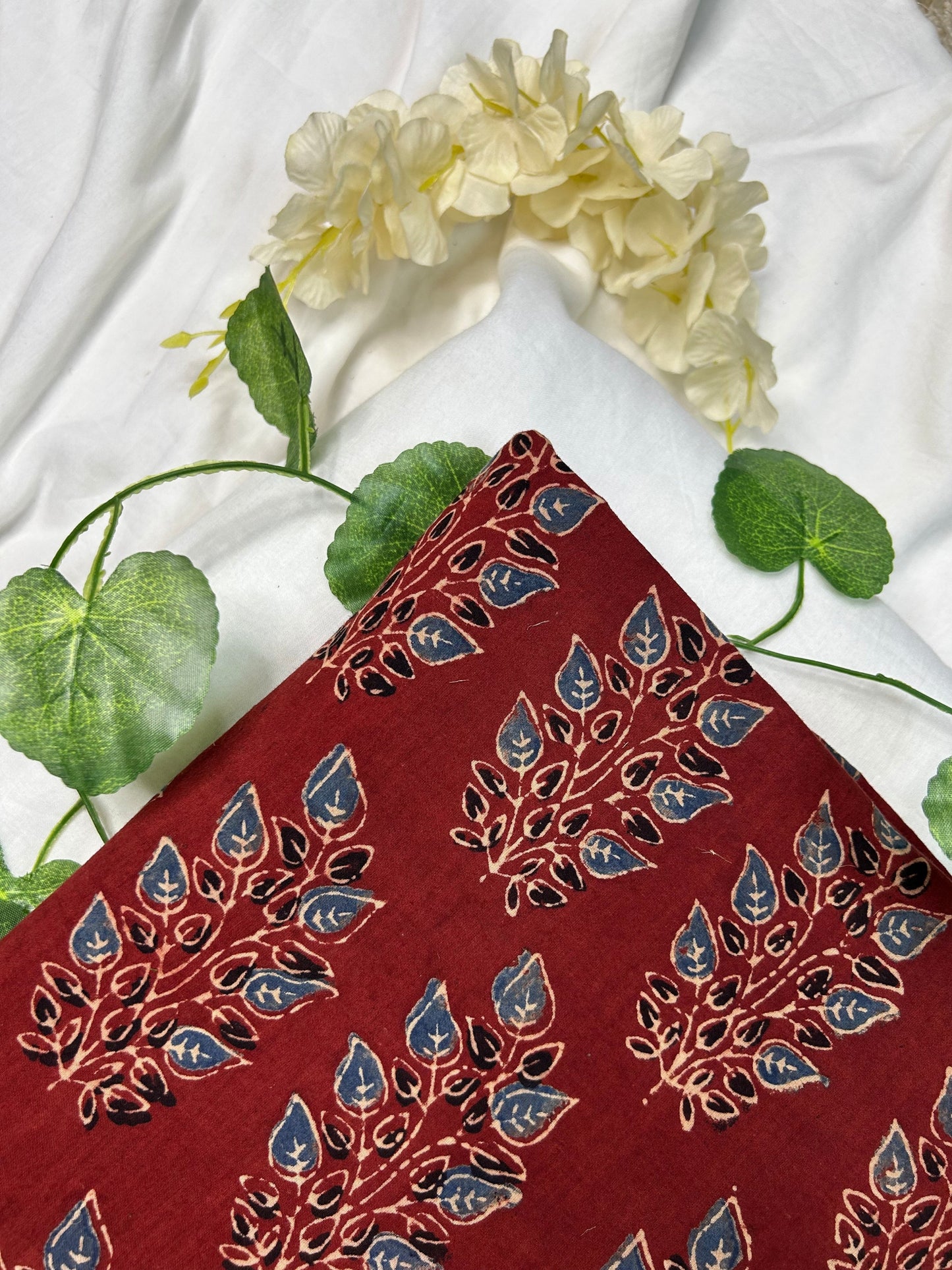 Ajrakh Handblock Printed Cotton Fabric