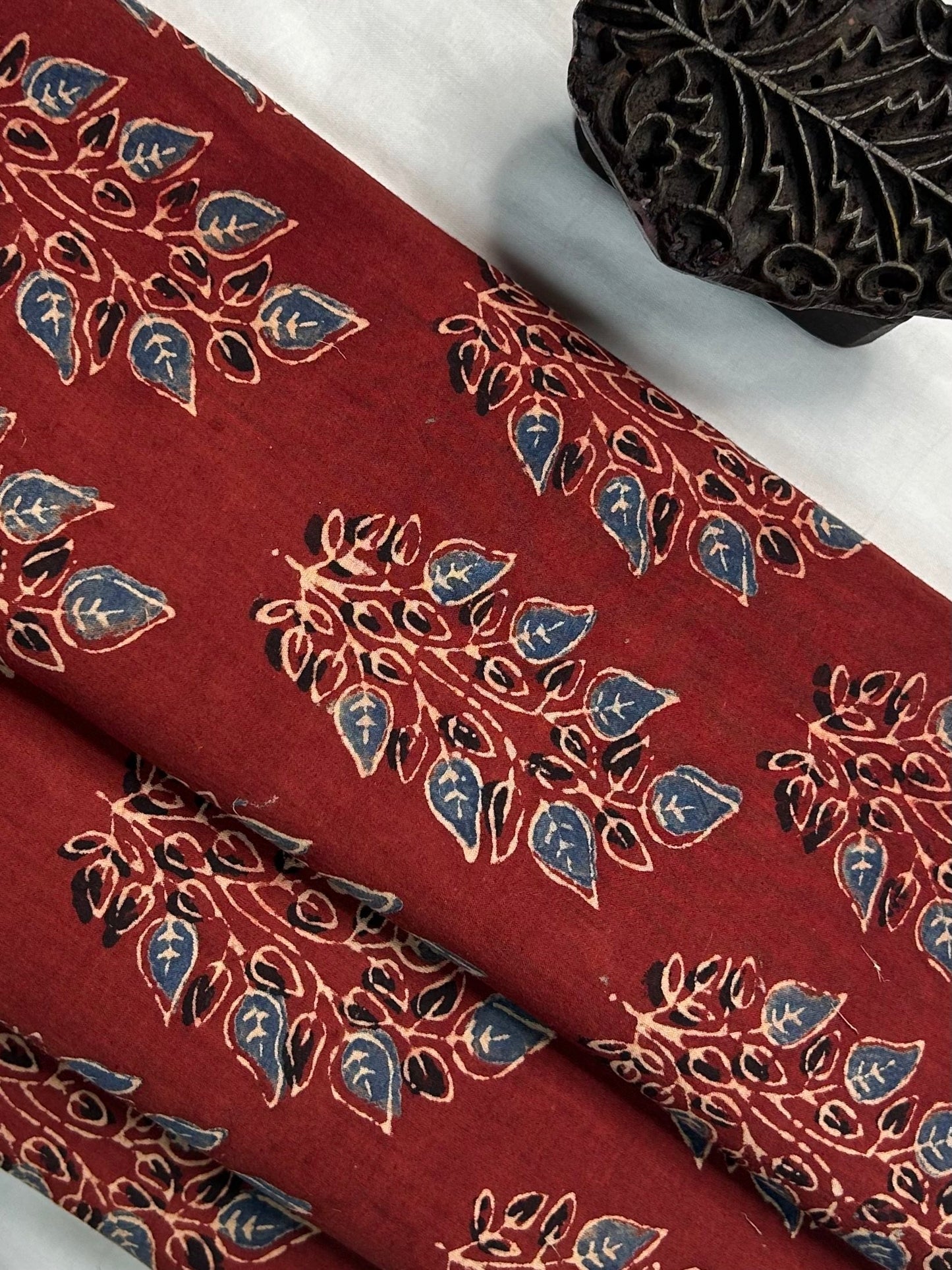 Ajrakh Handblock Printed Cotton Fabric