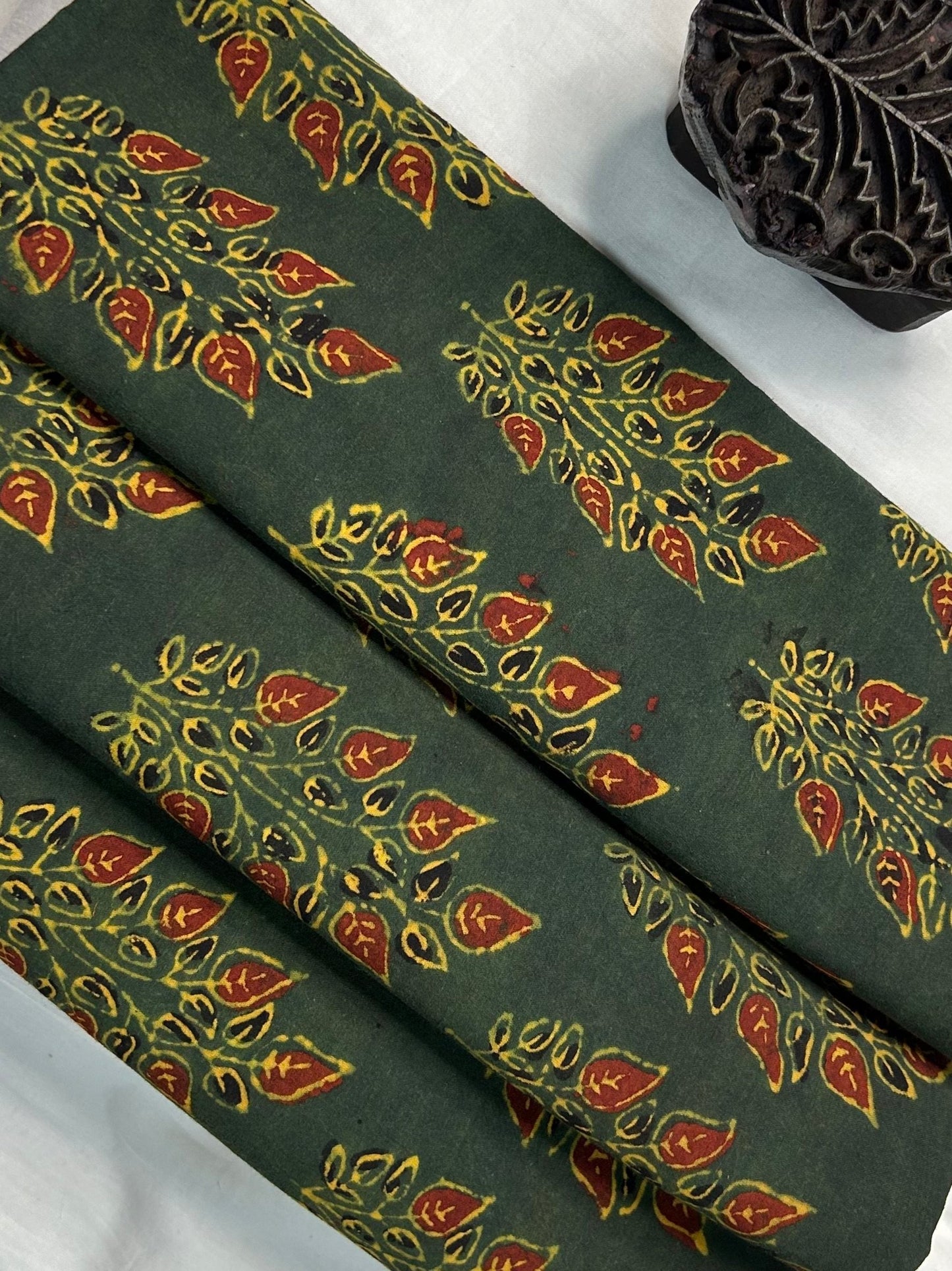 Ajrakh Handblock Printed Cotton Fabric
