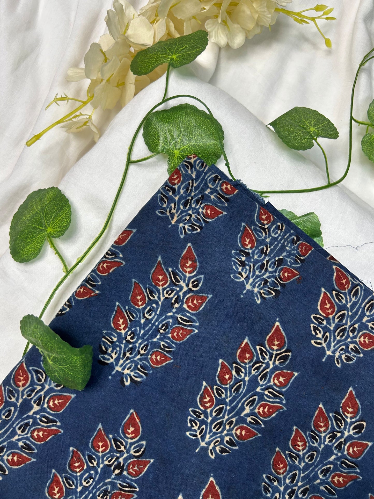 Ajrakh Handblock Printed Cotton Fabric