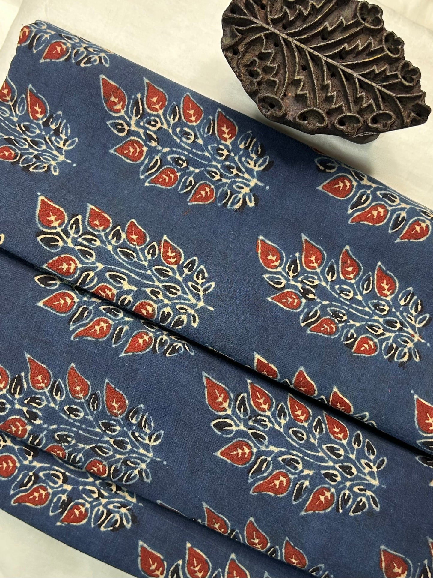 Ajrakh Handblock Printed Cotton Fabric