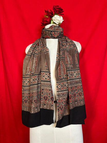 Ajrakh Handblock Printed Cotton Stoles