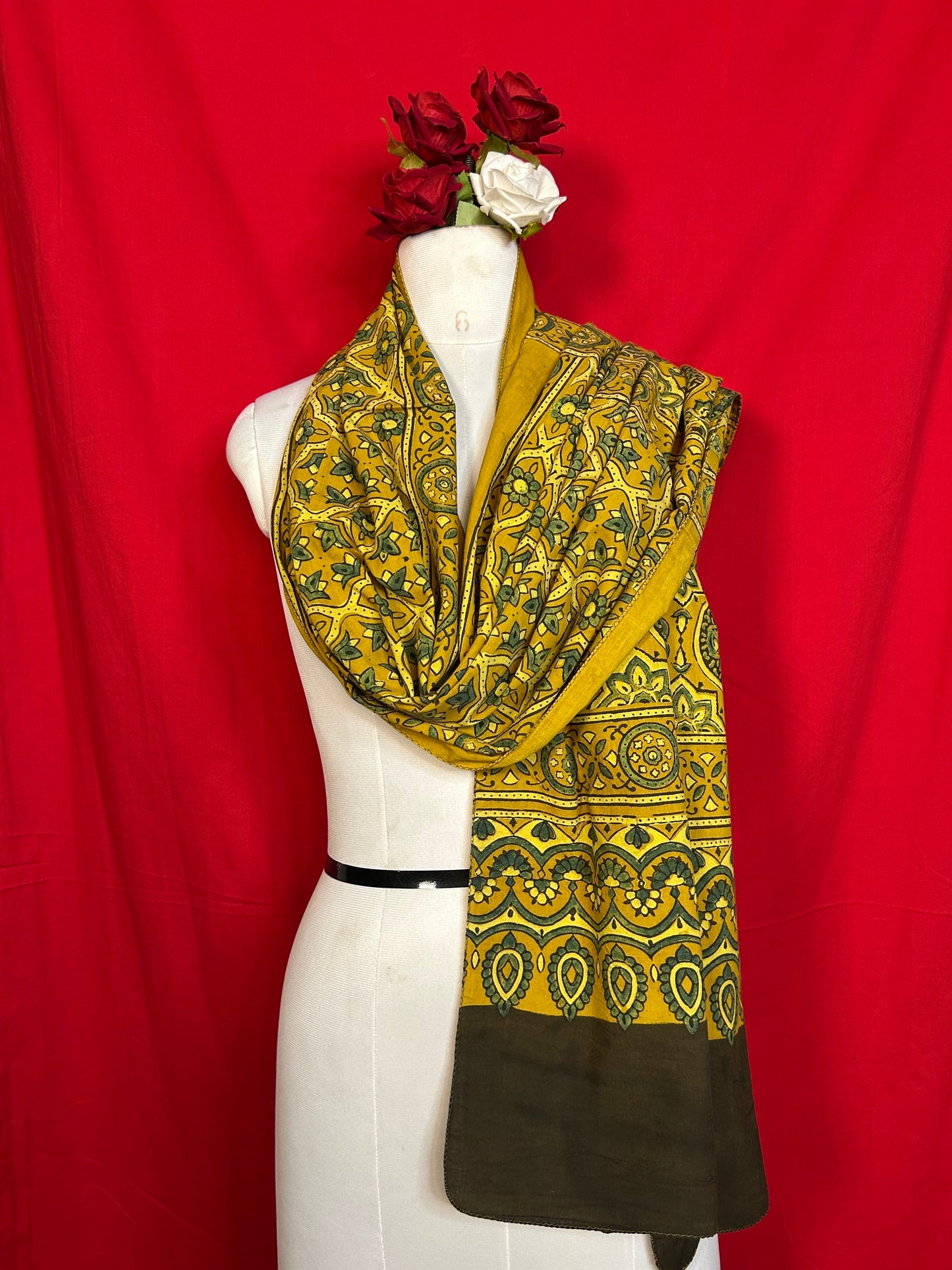 Ajrakh Handblock Printed Cotton Stoles