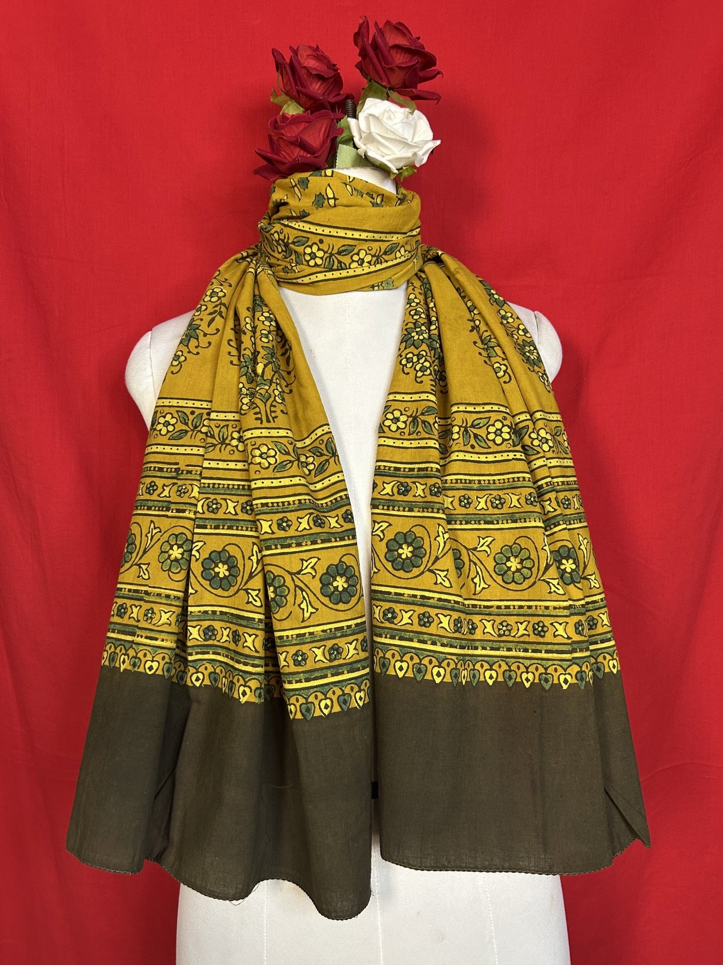 Ajrakh Handblock Printed Cotton Stoles