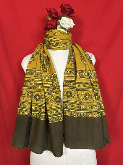 Ajrakh Handblock Printed Cotton Stoles