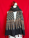 Black Ajrakh Cotton Handblock Printed Dupatta for Women