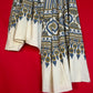 Handcrafted Ajrakh Cotton Dupatta with Ethnic Floral Pattern
