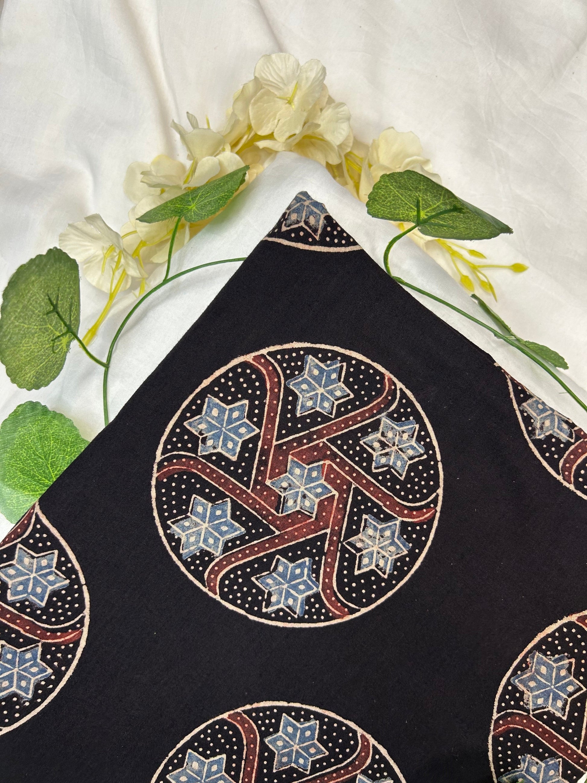 Ajrakh Handblock Printed Cotton Fabric