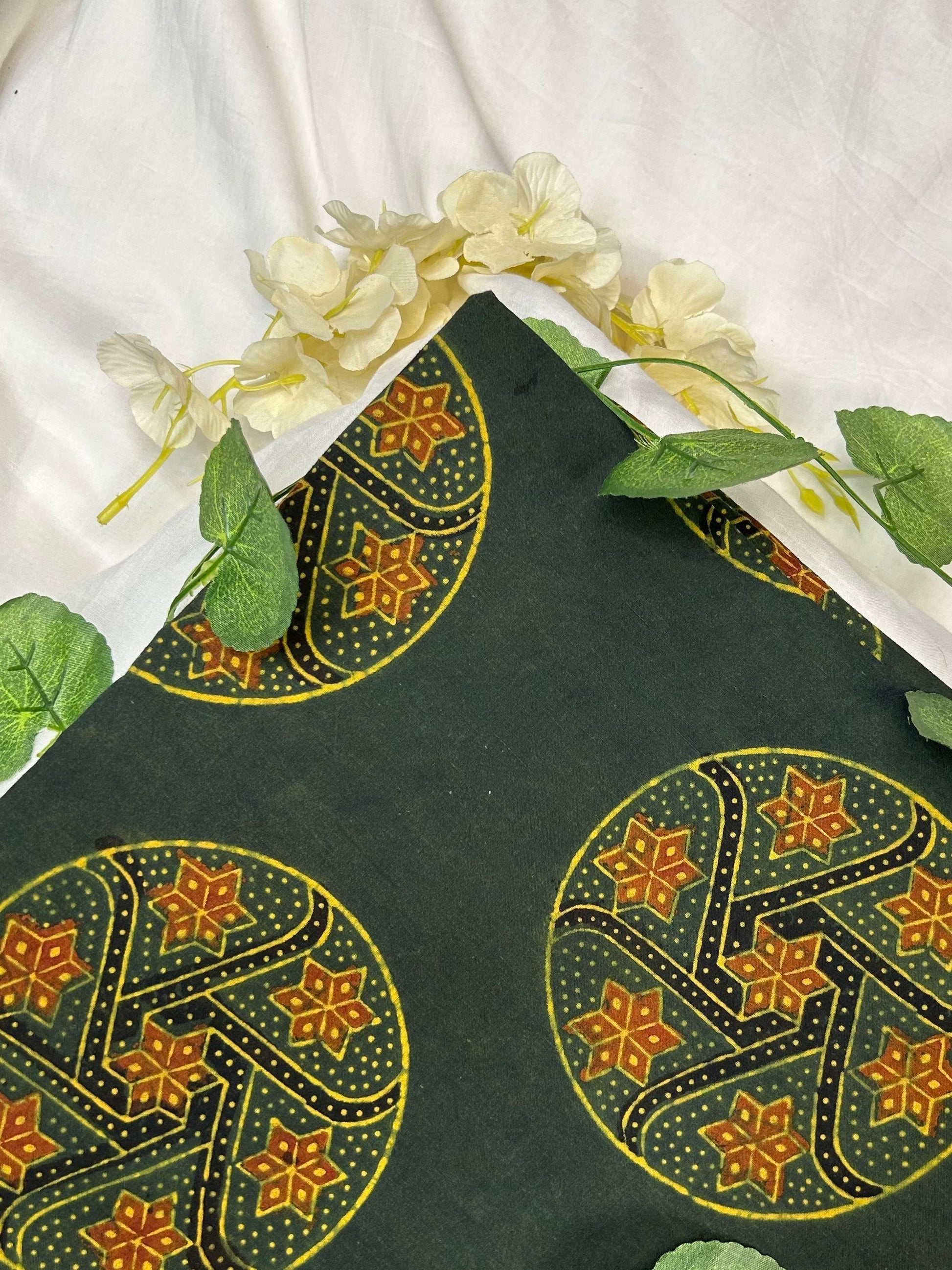 Ajrakh Handblock Printed Cotton Fabric