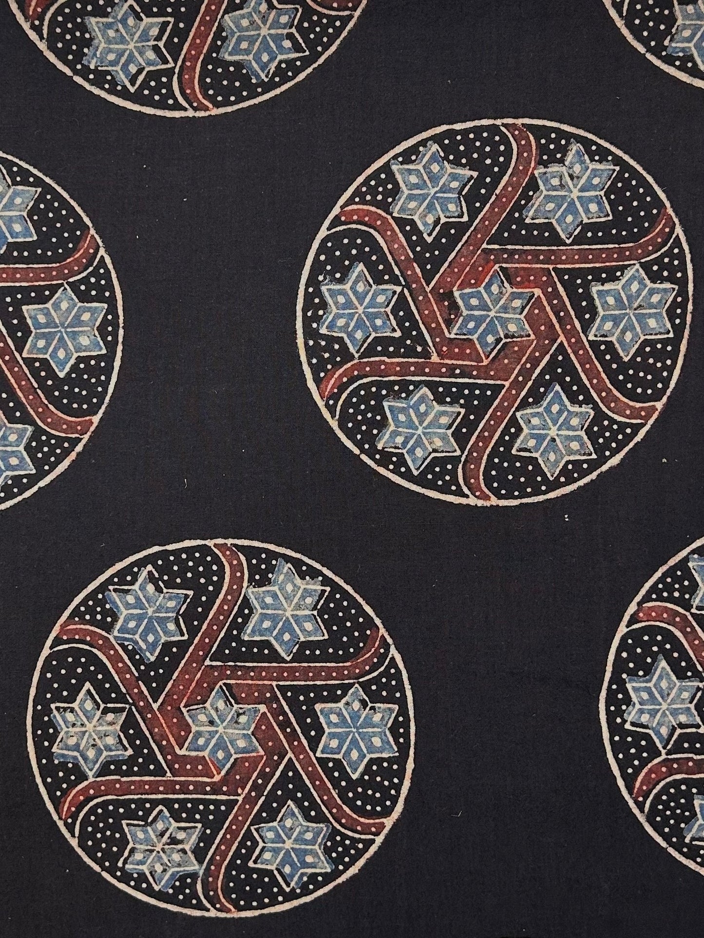 Ajrakh Handblock Printed Cotton Fabric