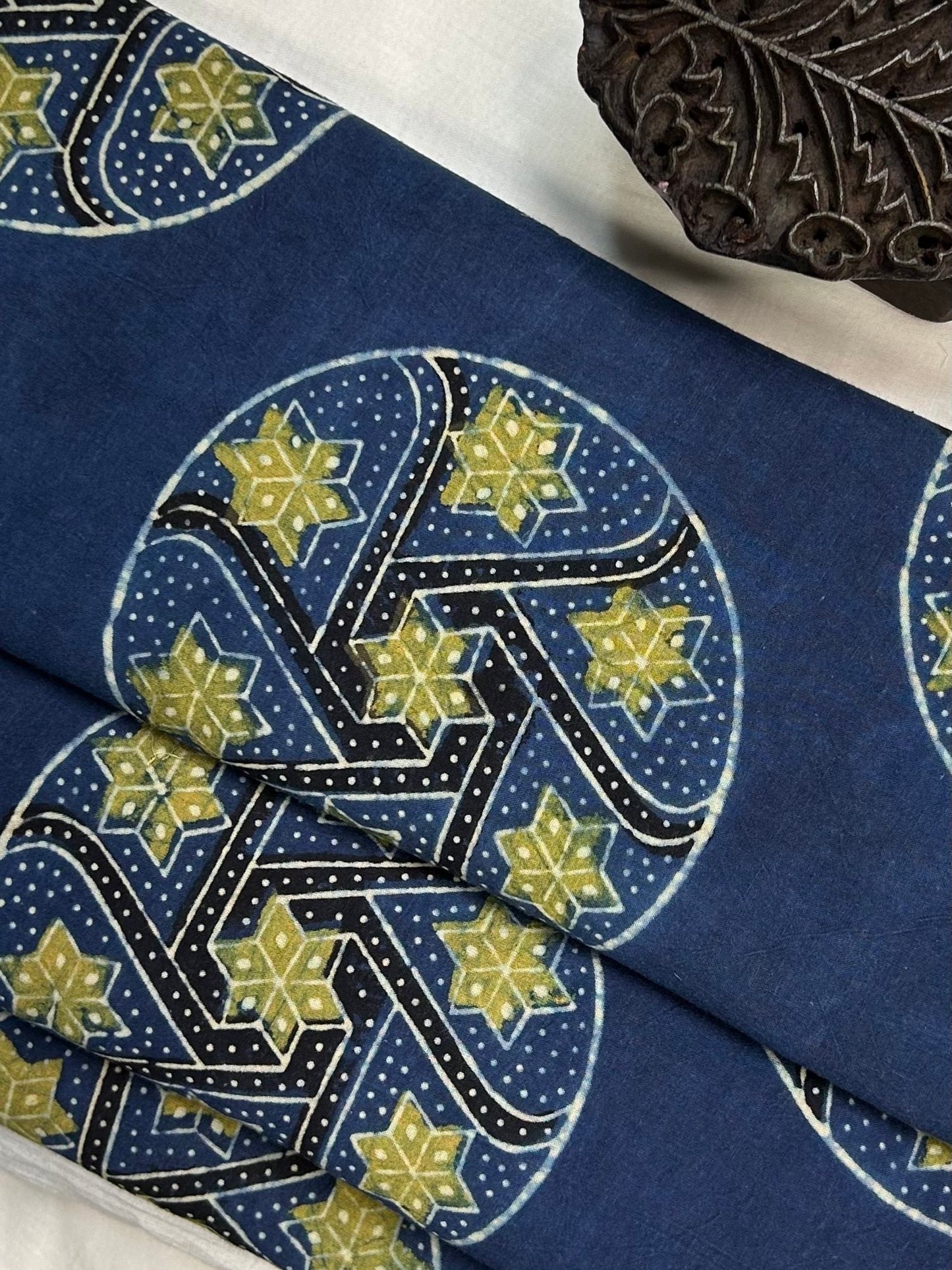 Ajrakh Handblock Printed Cotton Fabric