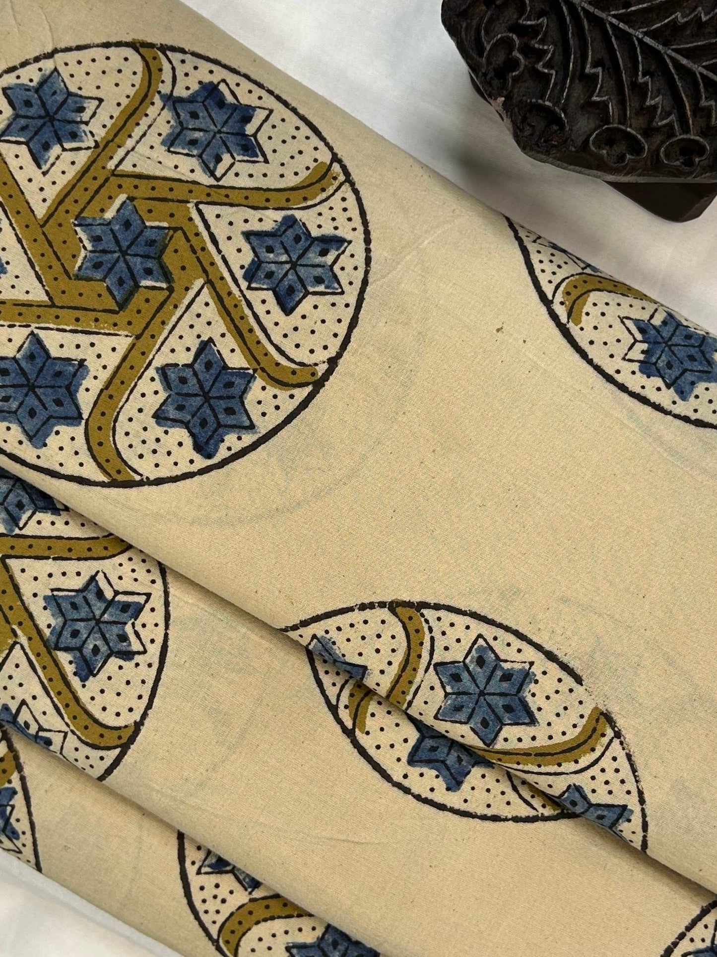 Ajrakh Handblock Printed Cotton Fabric