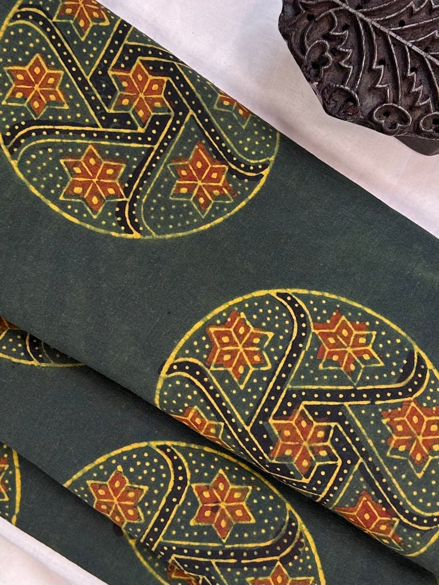 Ajrakh Handblock Printed Cotton Fabric