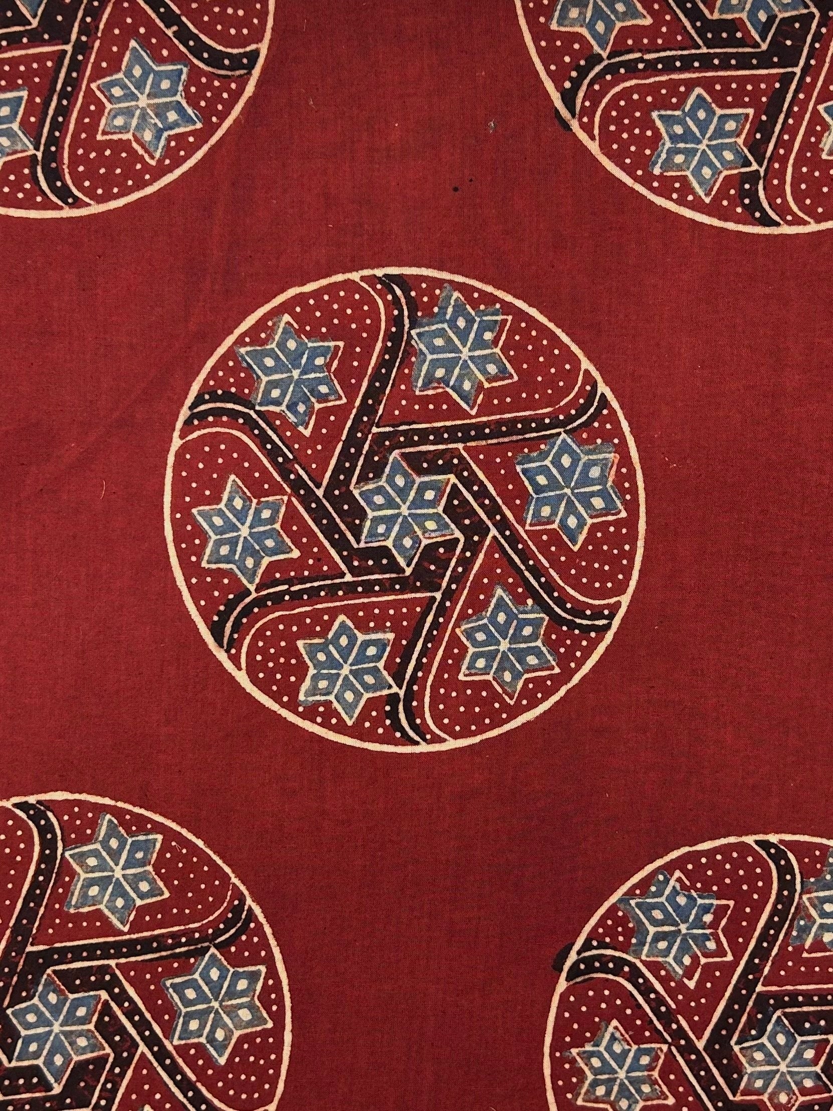 Ajrakh Handblock Printed Cotton Fabric