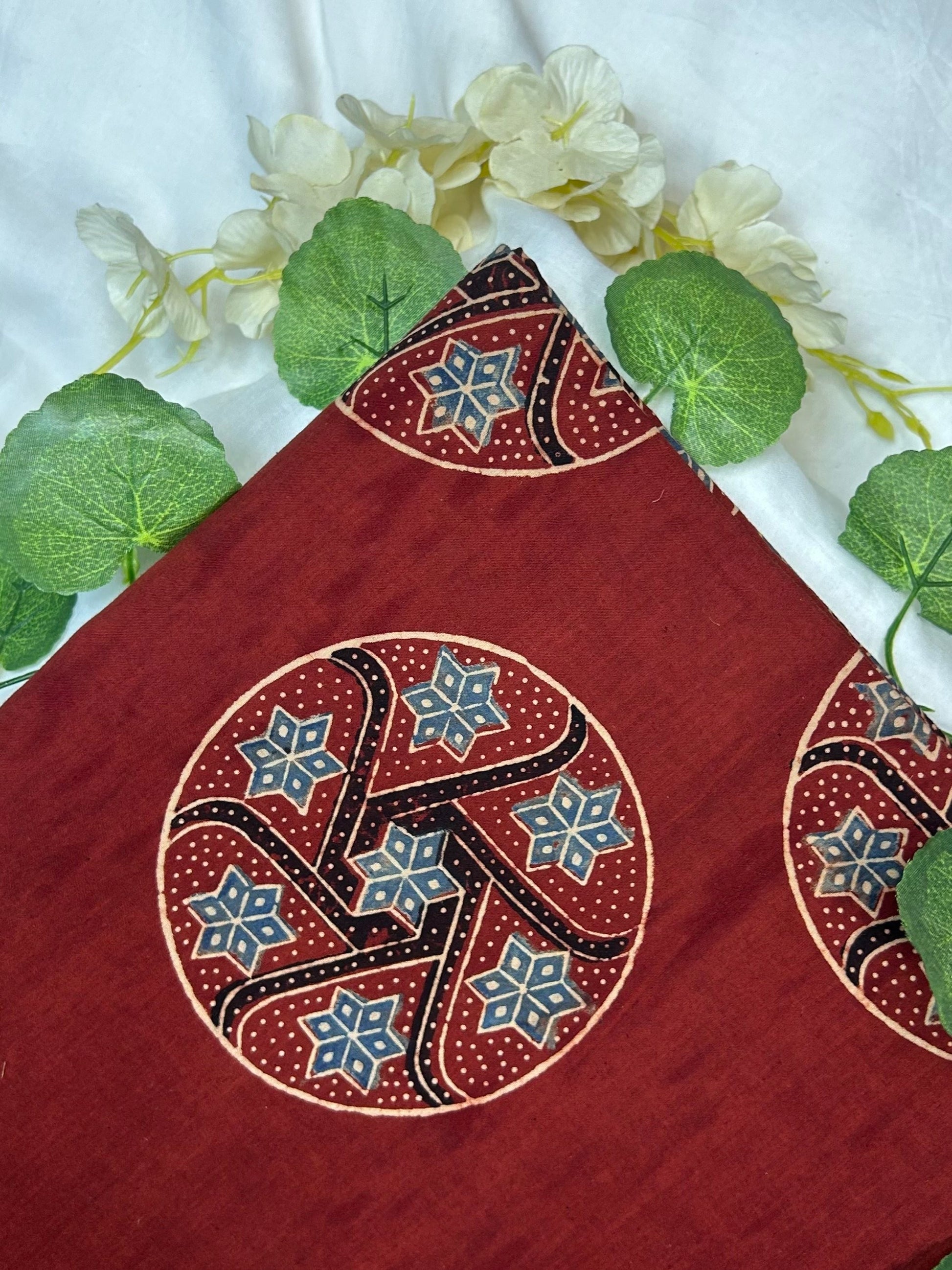 Ajrakh Handblock Printed Cotton Fabric