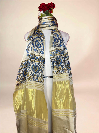 Ajrakh Handblock Printed Lagdipatta Modal Dupatta