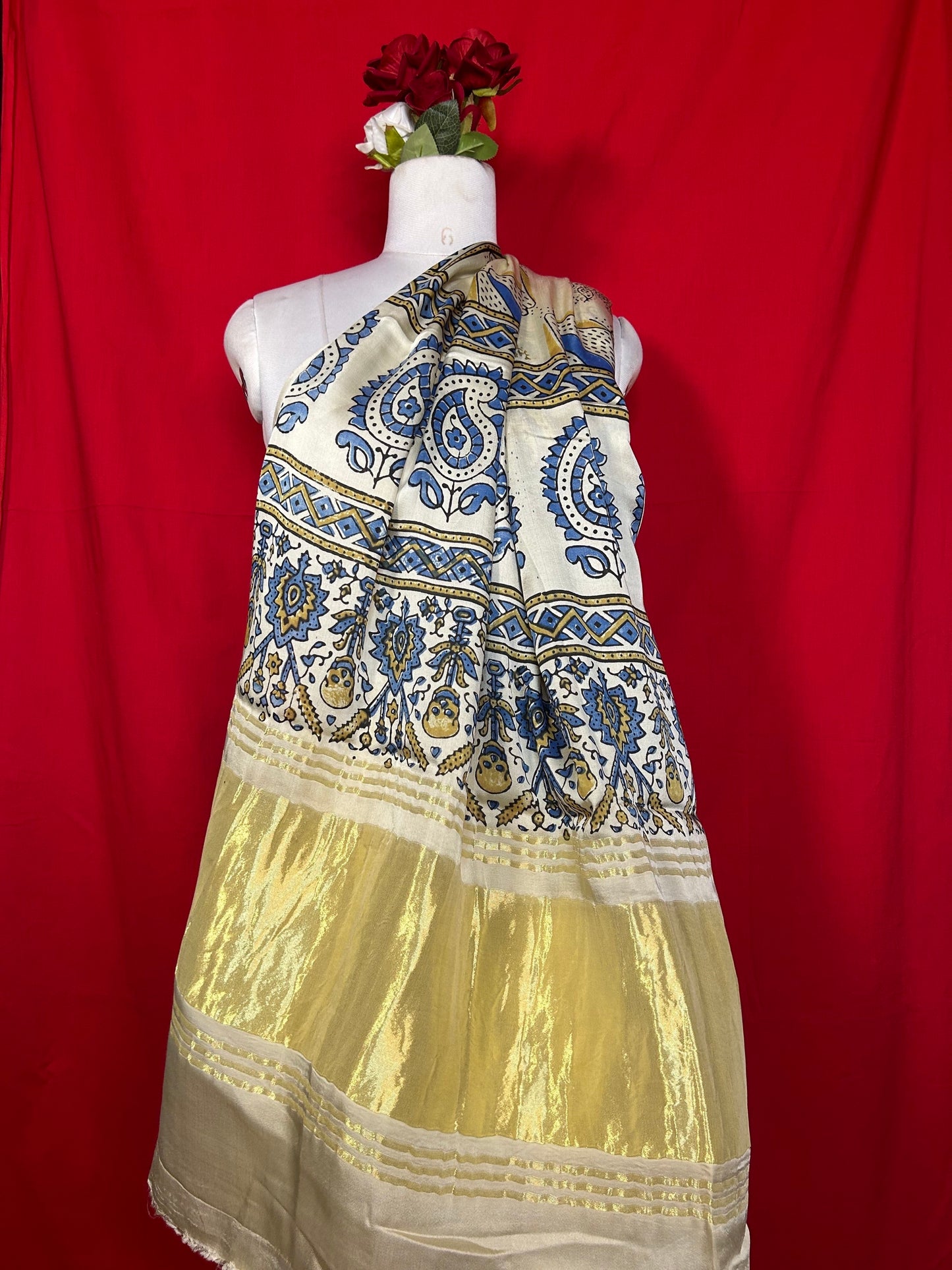 Ajrakh Handblock Printed Lagdipatta Modal Dupatta